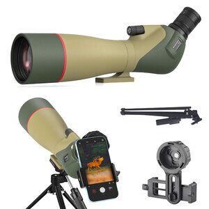 WOSPORTS 25-75x85 Spotting Scopes with Tripod, Carrying Bag, Phone Adapter, HD B